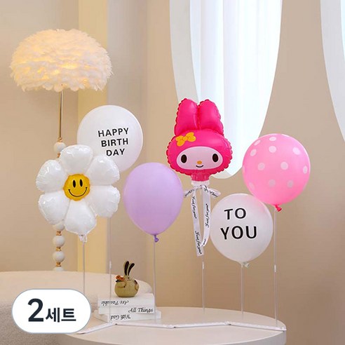 피앤비유니티 07 마이멜로디 스마일 생일축하 프리핏 스탠드 세트, 2세트