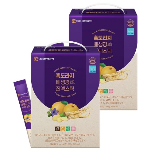 대웅생명과학 흑도라지 배 생강 진액스틱, 1kg, 2박스