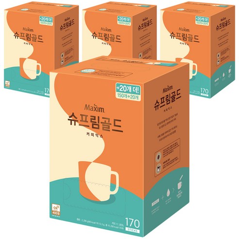 맥심 슈프림 골드 커피믹스, 170개입, 4개