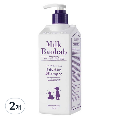 밀크바오밥 베이비앤키즈 샴푸, 500ml, 2개