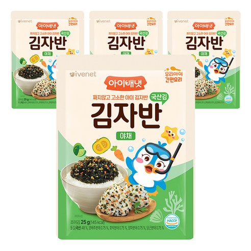 아이배냇 유아용 김자반 야채, 혼합맛(김/야채), 25g, 4개