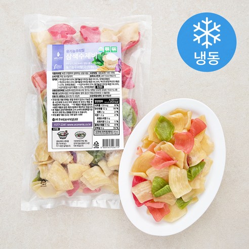 네니아 유기가공식품 인증 우리밀 삼색수제비 (냉동), 1개, 500g