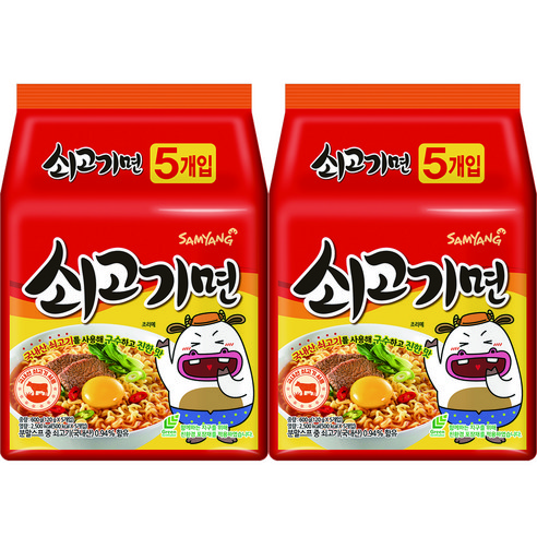 삼양식품 쇠고기면 5입, 2개
