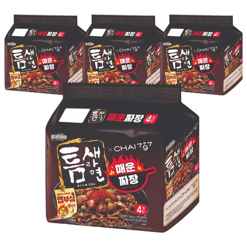 팔도 틈새라면 매운짜장 200g 4개입, 4개