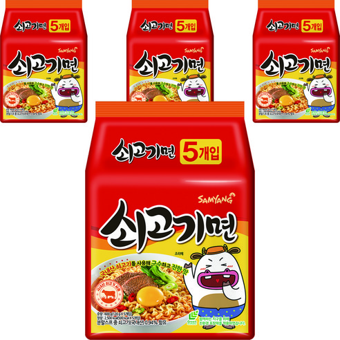삼양식품 쇠고기면 5입, 4개