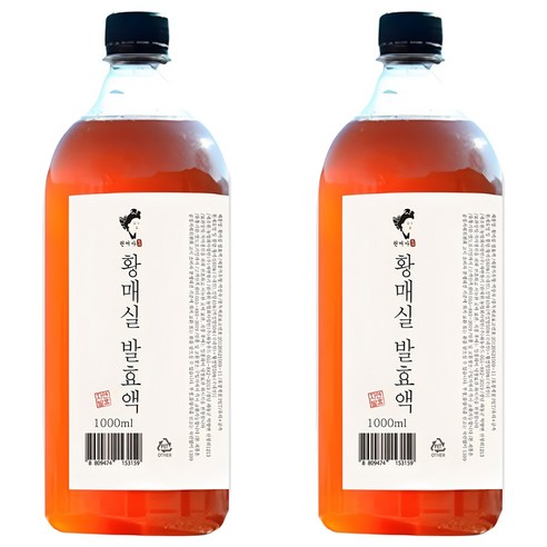 하동권여사 황매실 발효액, 1L, 2개