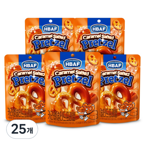 바프 카라멜 솔티드 프레첼, 30g, 25개