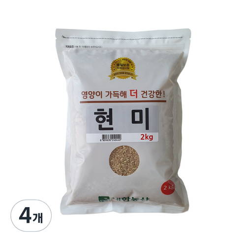 대한농산 현미, 2kg, 4개
