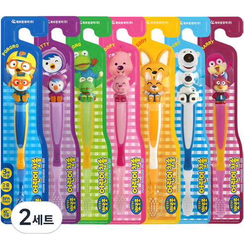 뽀로로 유아 칫솔세트 7p, 뽀로로,루피,패티,크롱,에디,포비,해리, 7개입, 2세트