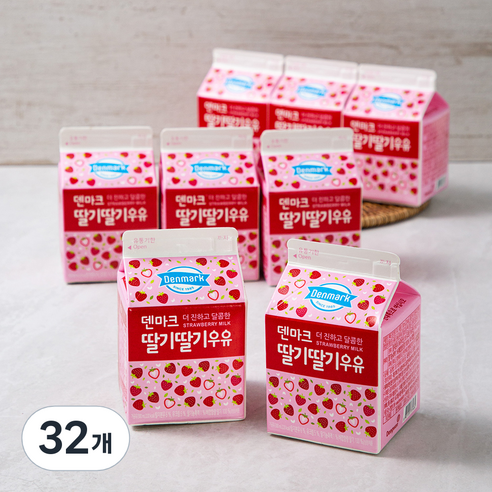 덴마크 딸기딸기 우유, 300ml, 32개