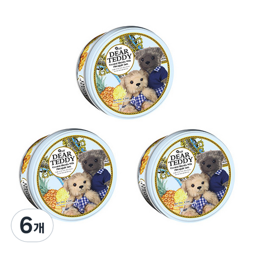 VFOODS 디어테디 플라워비스킷 파인애플잼, 150g, 6개