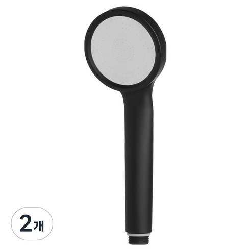퓨어수 1기능 샤워헤드, 무광블랙, 2개
