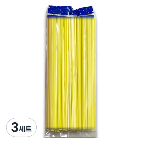마다꾸미 요술 매직 파티 벌룬 막대풍선 100p 세트, 파스텔옐로우, 3세트