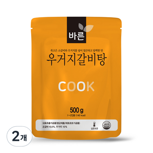 바른 우거지갈비탕, 500g, 2개