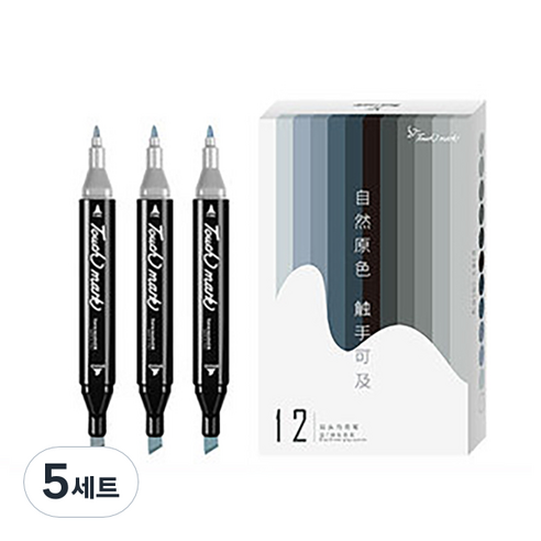 터치마크 동아 touch mark 디자인 트윈마카 블루그레이 12p 세트, 12색, 5세트