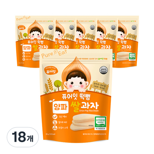 퓨어잇 떡뻥 쌀과자 30g, 양파, 18개