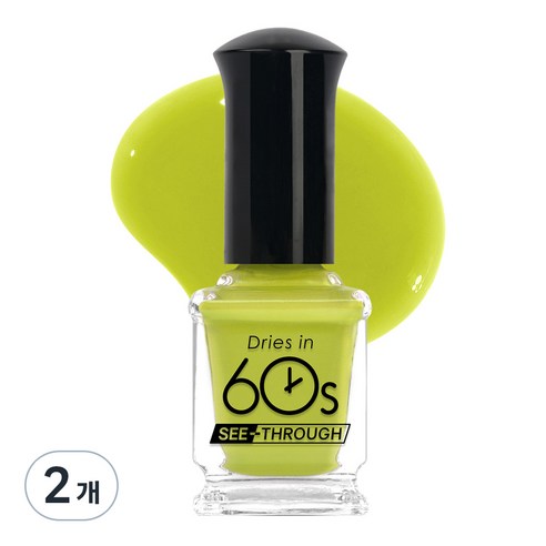 위드샨 60초 컬러 매니큐어 시스루 타입 9ml, M88 그리니즈, 2개