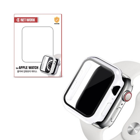 디씨네트워크 스마트워치 풀커버 강화유리 케이스 42mm, 반투명