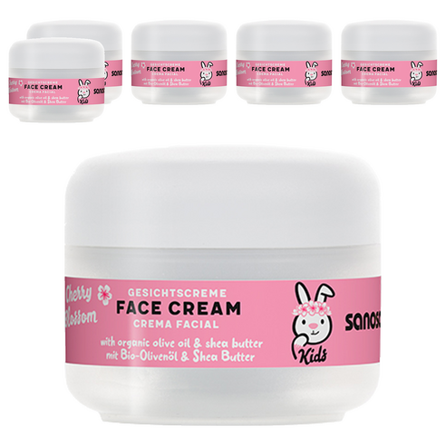 사노산 유아용 키즈 페이스 크림 체리블로썸, 6개, 50ml