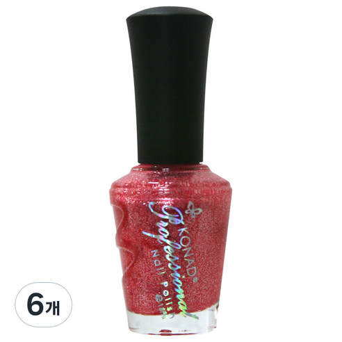 코나드 프로페셔널 레귤러 네일 폴리쉬 15ml, 샤이닝레드 펄, 6개