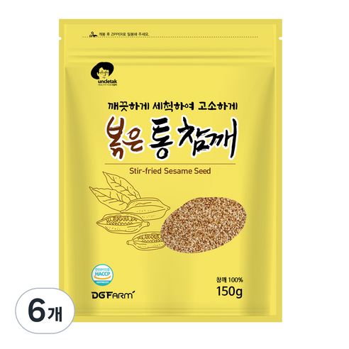 엉클탁 볶은 통 참깨, 150g, 6개