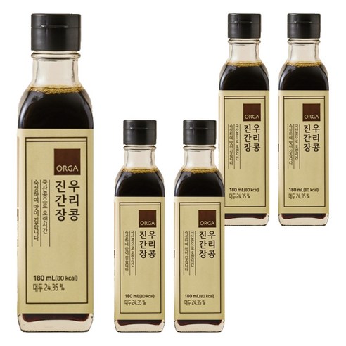올가홀푸드 우리콩 진간장, 180ml, 5개