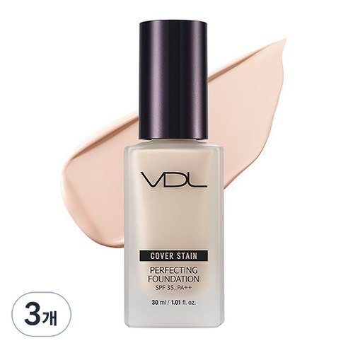 브이디엘 커버 스테인 퍼펙팅 파운데이션 30ml, A02, 3개