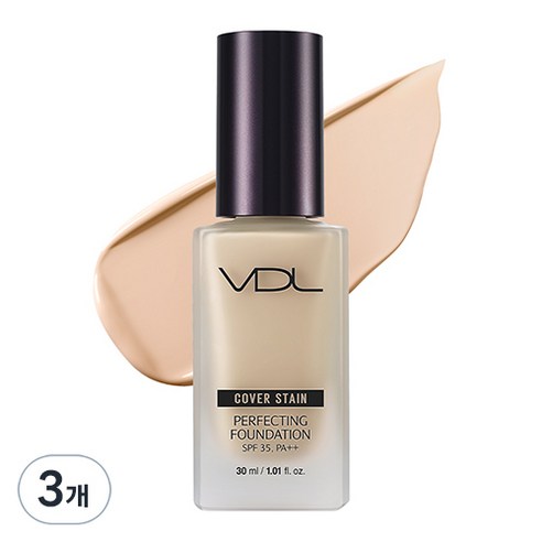 브이디엘 커버 스테인 퍼펙팅 파운데이션 30ml, V03, 3개