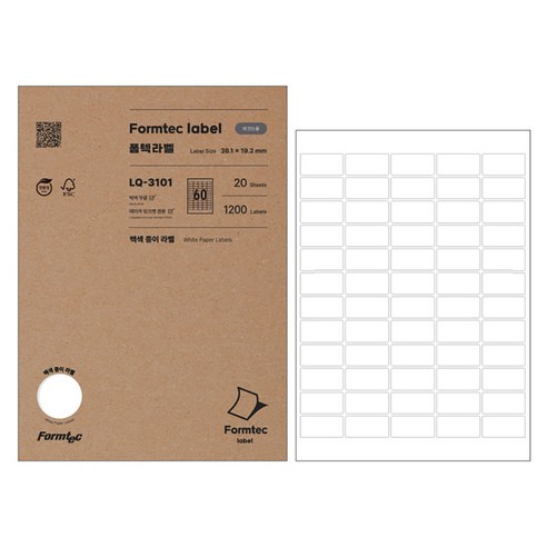 폼텍 라벨 LQ-3101 60라벨 20매, 1개