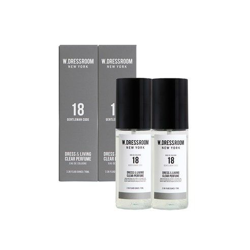 더블유드레스룸 드레스 & 리빙 클리어 퍼퓸 S2 70ml, No18 젠틀맨코드, 2개입