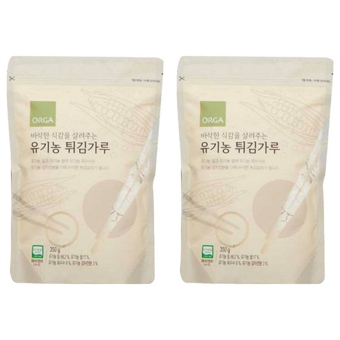 [올가홀푸드] 유기튀김가루, 350g, 2개