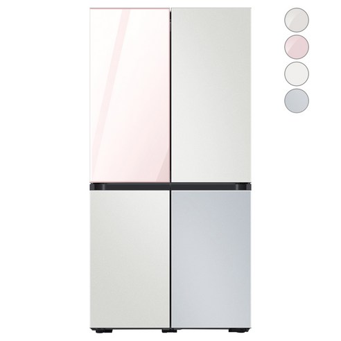 [색상선택형] 삼성전자 비스포크 프리스탠딩 냉장고 방문설치, RF85A9241AP, 글램 핑크 + 코타 화이트 + 코타 페블