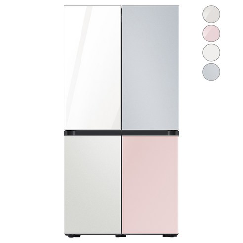 [색상선택형] 삼성전자 비스포크 프리스탠딩 냉장고 방문설치, RF85A9241AP, 글램 화이트 + 코타 페블 + 코타 화이트 + 글램 핑크