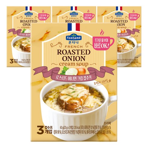 폰타나 프렌치 로스티드 어니언 크림 컵수프, 60g, 4개