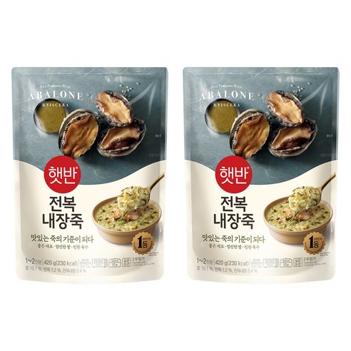 햇반 전복 내장죽, 2개, 420g