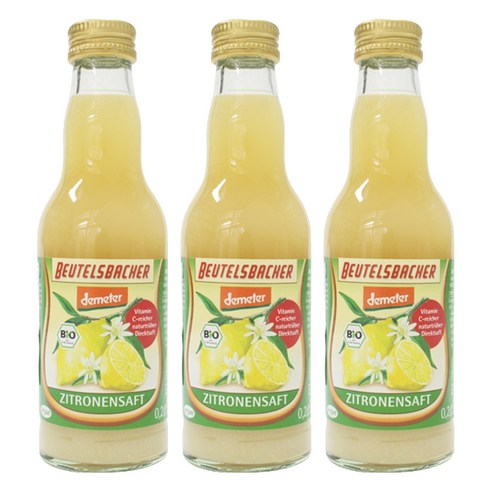 베텔스바허 유기농 레몬 주스, 200ml, 3개