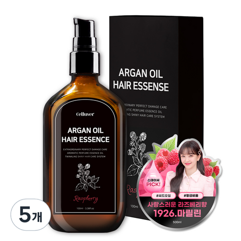 셀러버쉬폰향수 아르간 퍼퓸 헤어오일 마릴린, 5개, 100ml