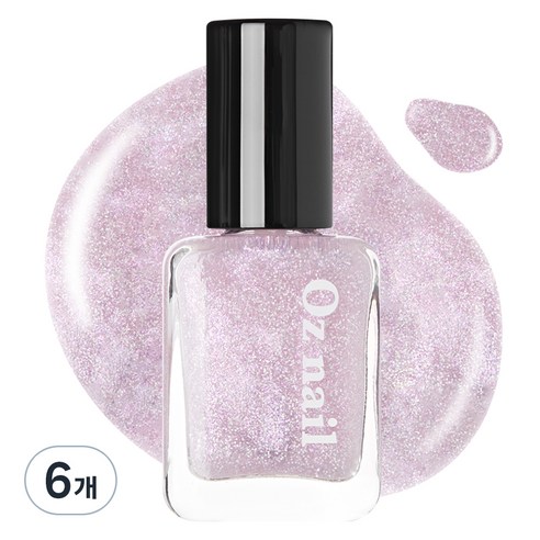 오즈네일 샤인 무드 네일 컬러 매니큐어, 48 스노우 화이트, 8ml, 6개