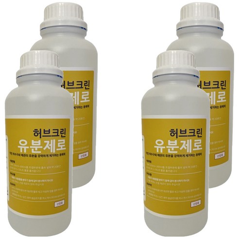 허브크린 유분제로 배수구세정제, 4개, 1L