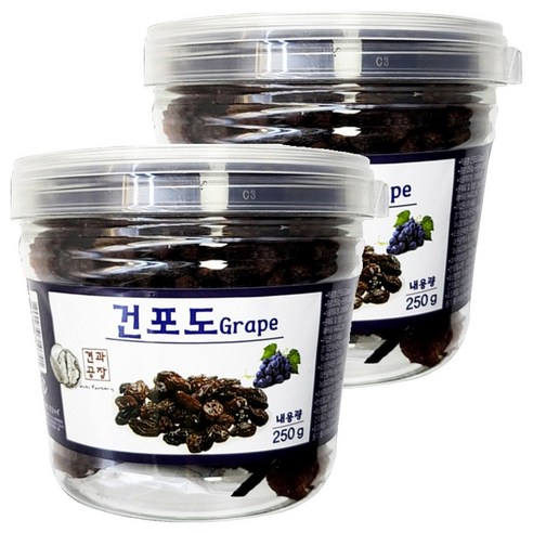 로얄푸드 건포도 용기, 250g, 2개