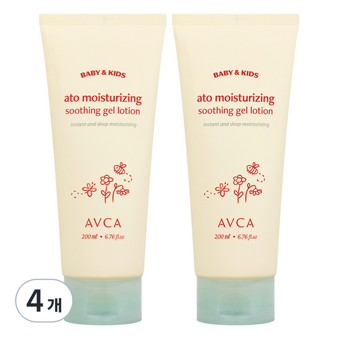 아브카 베이비 앤 키즈 아토 수분강화 수딩젤 로션 무향, 4개, 200ml