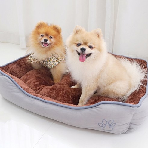 아이앤엘 강아지 소프트다운 방석, BROWN + GRAY, 1개