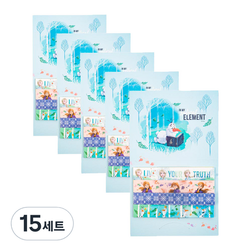 겨울왕국 2 마스킹 테이프 L 4p 세트 15 x 100 mm, 혼합색상, 15세트