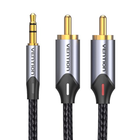 벤션 울트라 직조 3.5mm to 2 RCA 오디오 케이블 혼합색상, BCNBF 1m, 1개