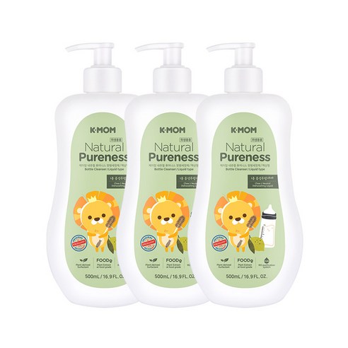 케이맘 퓨어니스 젖병세정제 액상형 용기, 500ml, 3개