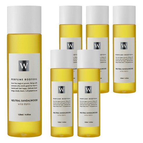 화이트센트 향기좋은 모이스처 마사지 바디오일 뉴트럴샌달우드, 120ml, 6개