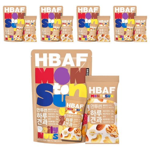 바프 먼투썬 하루견과 베이지, 200g, 5개