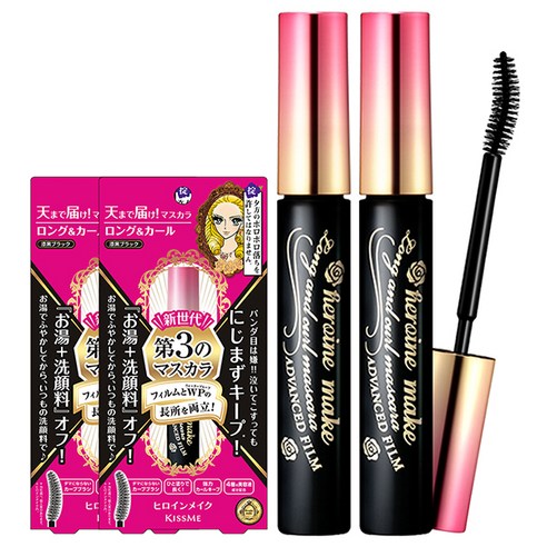 키스미 히로인메이크 롱앤컬 어드밴스드 필름 마스카라 6g, 01딥블랙, 2개