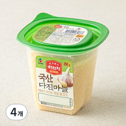 하선정 국산 다진마늘, 250g, 4개