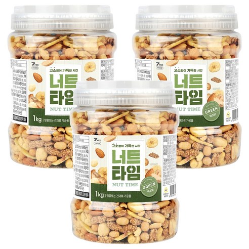 해맑음푸드 너트타임 그린 믹스넛, 1kg, 3개